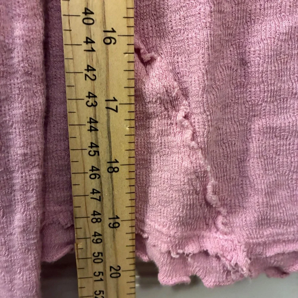 We The Free Women Cardigan Pink Cotton Blend Long Sleeve Button Ruffle Top Large - Picture 5 of 11